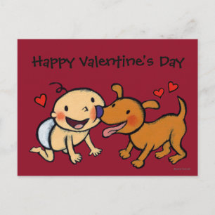 Baby Nose Kisses from the Dog Holiday Postcard