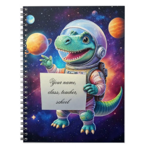 Baby notebook - Dinosaur in space - put your name