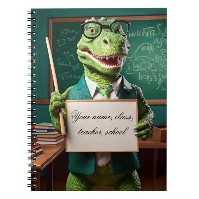 Baby notebook - Put your name - Teacher dinosaur (Front)
