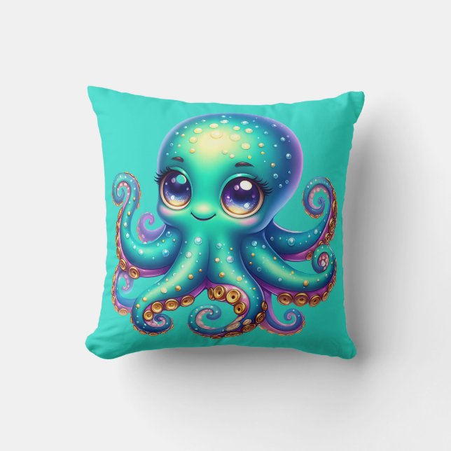 "Baby Octopus Ocean Fun" Cushion (Front)