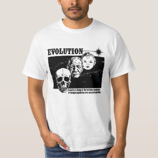 Baby, old man and skull Evolution sequence T-shirt