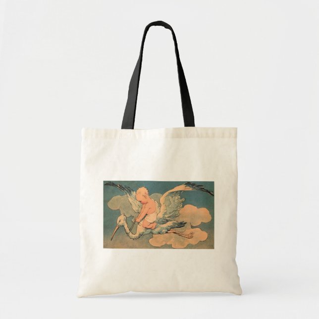 Baby on a Stork Tote Bag (Front)