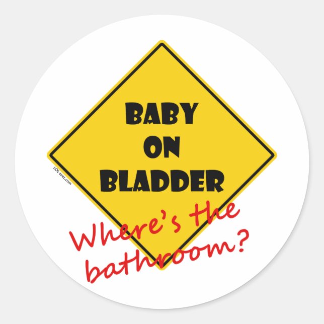 Baby on Bladder Classic Round Sticker (Front)