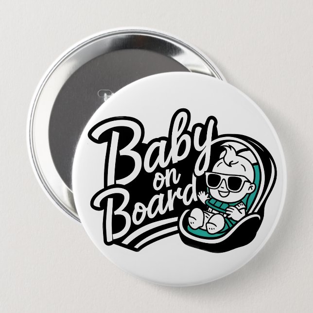 Baby On Board 10 Cm Round Badge (Front & Back)