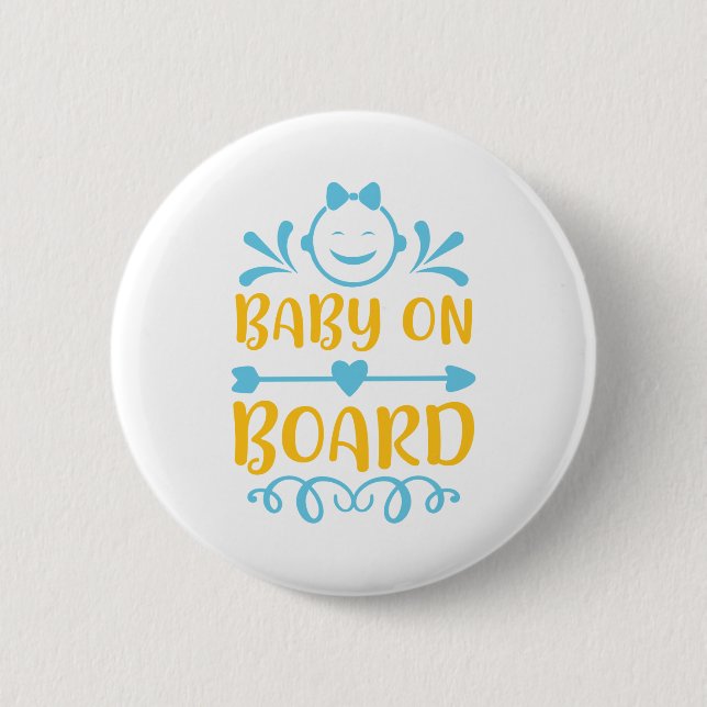 Baby On Board 6 Cm Round Badge (Front)