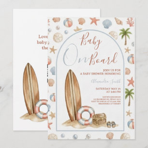 Baby On Board   Arch Frame Beach Baby Shower Invitation