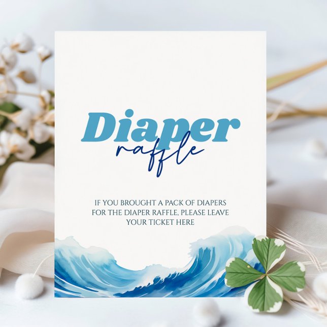 Baby on Board Baby Shower Diaper Raffle Pedestal Sign (Creator Uploaded)
