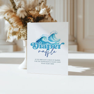 Baby on Board Baby Shower Diaper Raffle Pedestal Sign