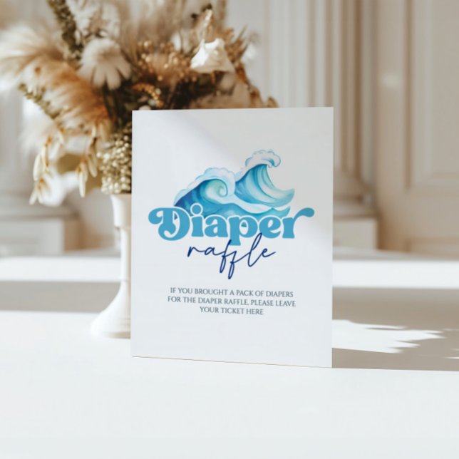 Baby on Board Baby Shower Diaper Raffle Pedestal Sign (Creator Uploaded)