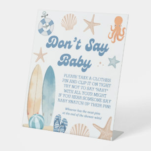 Baby on Board Baby Shower Don't Say Baby Game Pedestal Sign