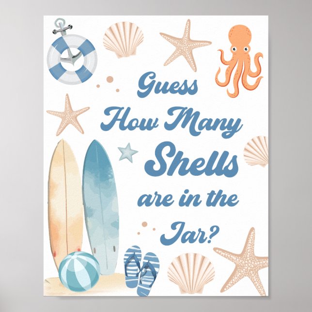 Baby on Board Baby Shower Guess How Many Sells Poster (Front)