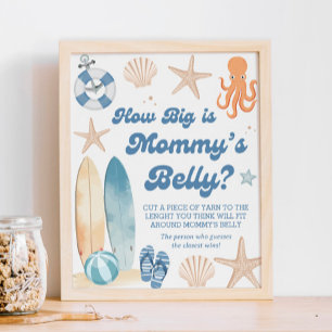 Baby on Board Baby Shower How Big is Her Belly  Poster
