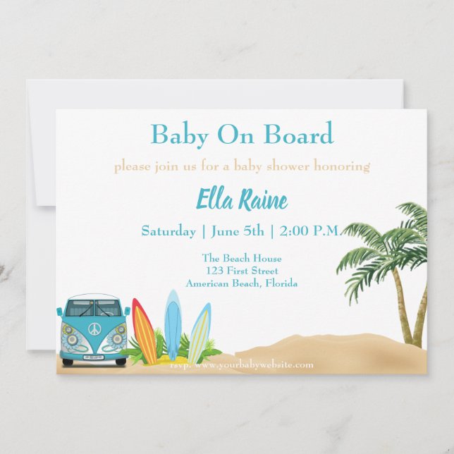 Baby On Board Baby Shower Invitation (Front)