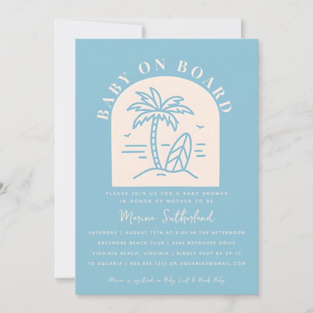 Baby on Board Baby Shower Invitation  (Front)