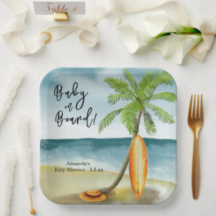 Baby on board Baby Shower Paper Plate