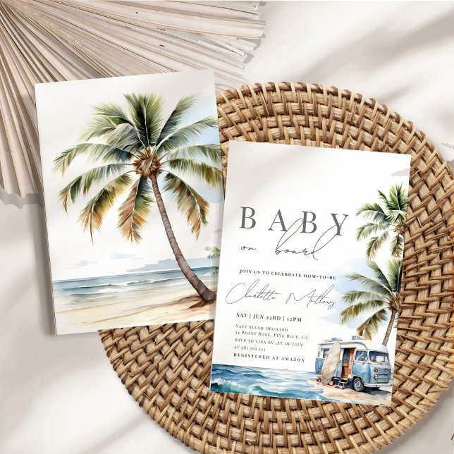 Baby on Board Baby Shower, Surf Beach Invitation (Creator Uploaded)
