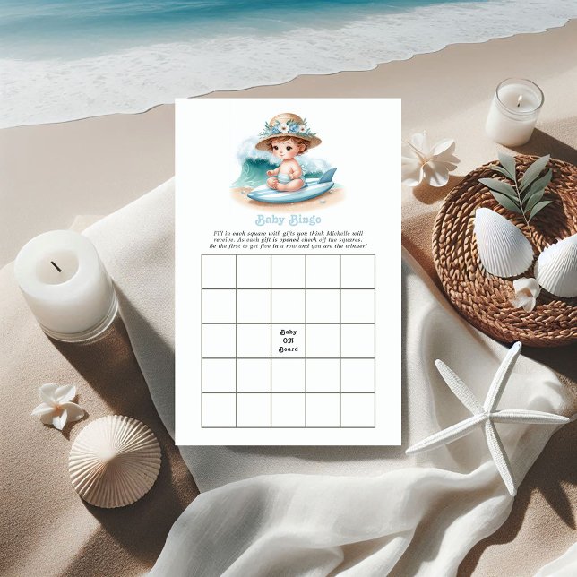 Baby on Board Beach Baby Shower Bingo Game (Baby on Board Beach Baby Shower Bingo Game)