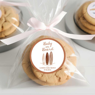 Baby on Board Beach Baby Shower Classic Round Sticker