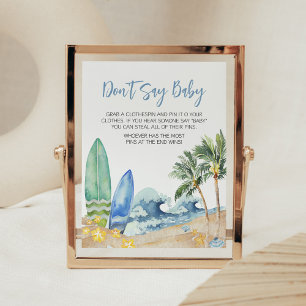 Baby on Board Beach Baby Shower Don't Say Baby Poster