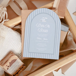 Baby on board beach baby shower invitation