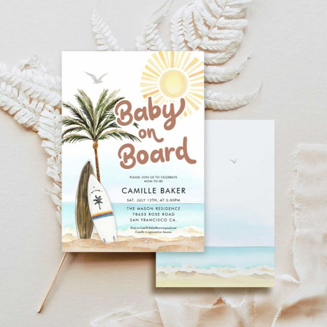 Baby on Board Beach Baby Shower Invitation (Creator Uploaded)