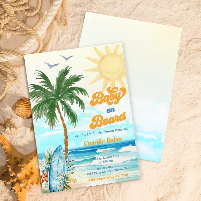 Baby on Board Beach Baby Shower Invitation (Creator Uploaded)