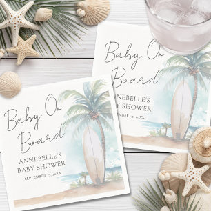 Baby On Board Beach Baby Shower Napkin