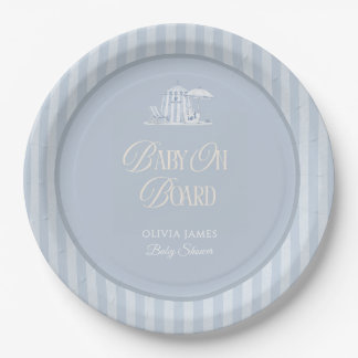 Baby on board beach baby shower paper plate
