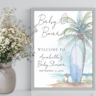 Baby On Board Beach Baby Shower Welcome Sign