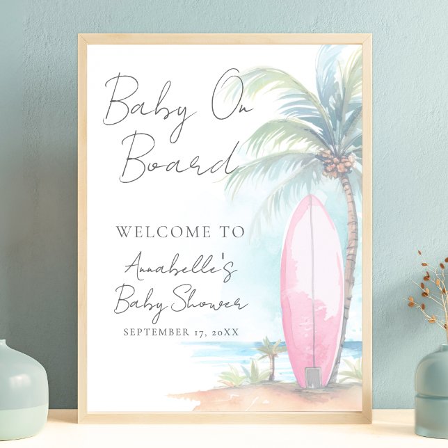 Baby On Board Beach Baby Shower Welcome Sign (Baby On Board Beach Baby Shower Welcome Sign)