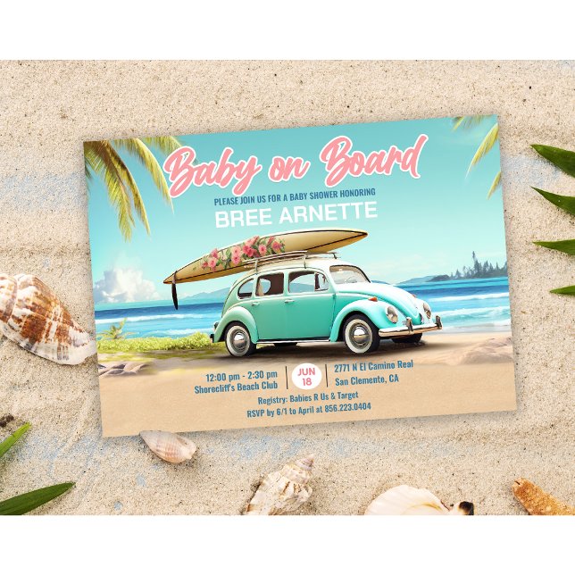 Baby on Board Beach Invitation (Creator Uploaded)