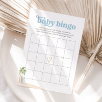Baby on Board Beach Surf Baby Shower Bingo