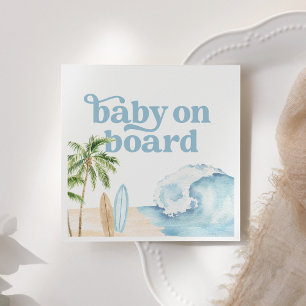 Baby on Board Beach Surf Baby Shower Napkin