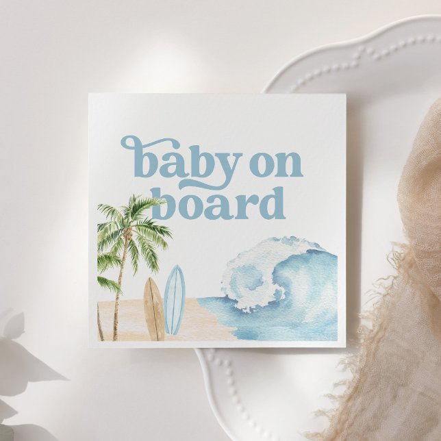 Baby on Board Beach Surf Baby Shower Napkin (Creator Uploaded)