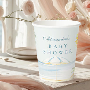 Baby on Board Beach Surf Baby Shower Paper Cups