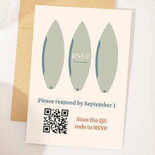 "Baby on Board" Beach Surfing Baby Shower RSVP Enclosure Card