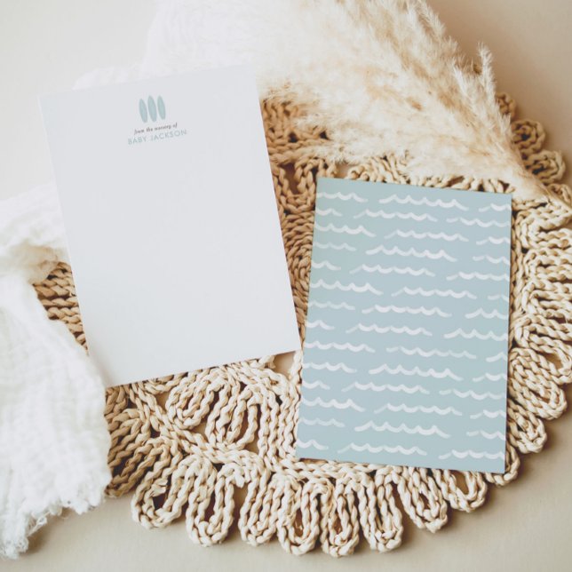 Baby on Board Blue Surfboard Baby Shower  Thank You Card (Creator Uploaded)