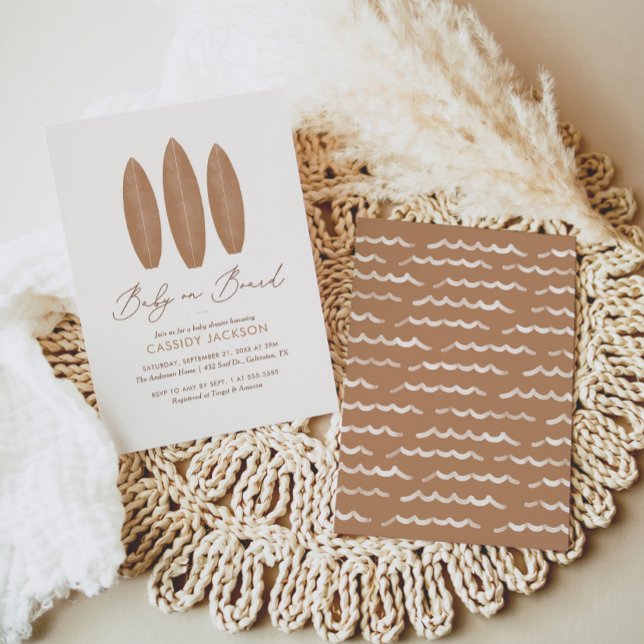 Baby on Board Boho Gender Neutral Baby Shower Invitation (Creator Uploaded)