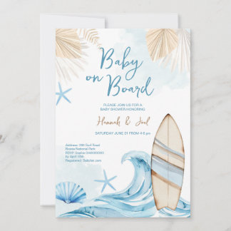 Baby on Board Boy Boho Baby Shower Invitation