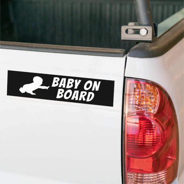 BABY ON BOARD BUMPER STICKER (On Truck)