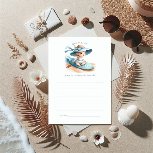 Baby on Board Coastal Baby Shower Advice Card (Baby on Board Coastal Baby Shower Advice Card)