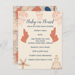 Baby on Board Coastal Baby Shower  Postcard