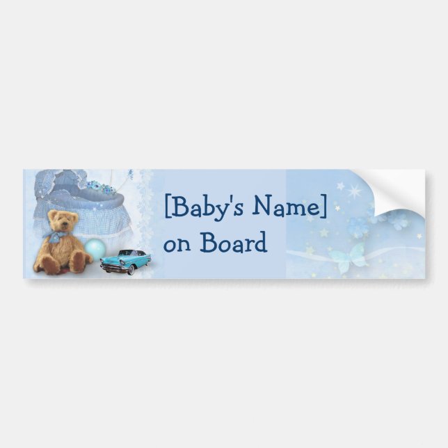 Baby on Board (customisable) Bumper Sticker (Front)