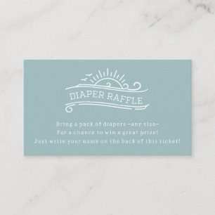 Baby On Board Diaper Raffle Blue Boy Baby Shower Enclosure Card