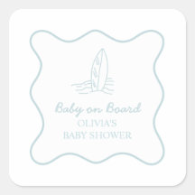 Baby on Board doodle Surfboard Beach Baby Shower