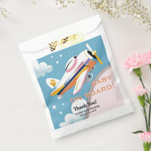 Baby on Board Modern Aviation Aeroplane Baby Showe Favour Bags