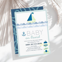 Baby on Board Nautical Blue Boy Baby Shower