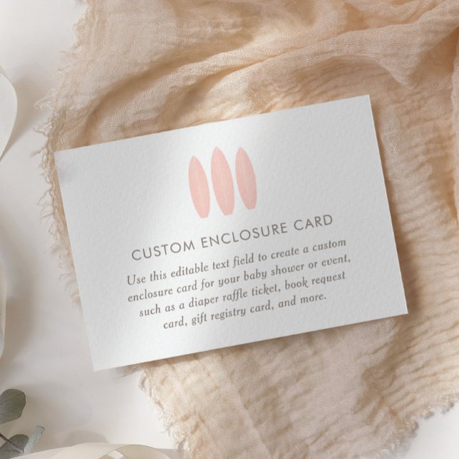 Baby on Board Pink Surf Baby Shower Custom Enclosure Card (Creator Uploaded)