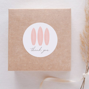 Baby on Board Pink Surfboard Baby Shower Classic Round Sticker