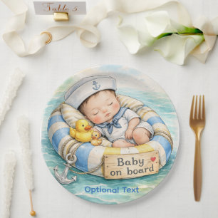 Baby on Board Shower Paper Plate